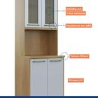 Torre Quente Balcão Armário Multiuso Cozinha 4 Portas Vidro 3