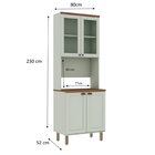 Torre Quente Com Cristaleira 2 Portas De Vidro 100% Mdf Ilumi