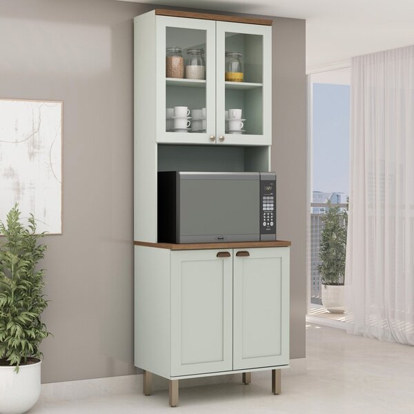 Torre Quente Com Cristaleira 2 Portas De Vidro 100% Mdf Ilumi