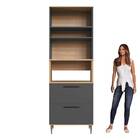 Torre Quente Isabelle 1 Porta 2 Gavetas Freijó/grafite - Delm