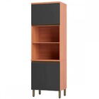 Torre Quente Macadâmia 3 Portas 1 Prateleira Freijó/grafite -