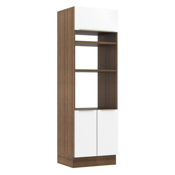 Torre Quente Madesa Lux 70 Cm 3 Portas - Rustic/branco Veludo