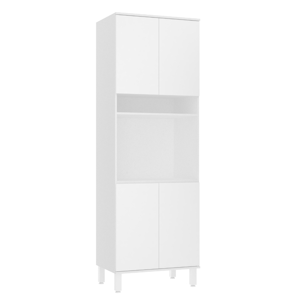 Torre Quente MDP Branco com 4 Portas 70x210x47cm Dora Luciane