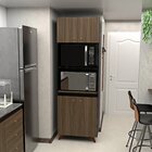 Torre Quente Paneleiro 212,5x70cm Para Forno E Micro Nogal/pr