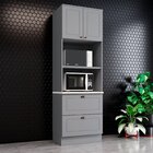 Torre Quente Para Forno 2 Gavetas Com Tampo Americana Cinza/c