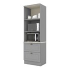 Torre Quente Para Forno 2 Gavetas Com Tampo Americana Cinza/c