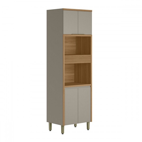 Torre Quente Renard 4 Portas 100% Mdf Jequitibá/gris Fosco -