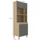 Torre Quente Veneza 2 Portas 3 Prateleiras Carvalho/cinza - V