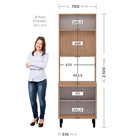 Torre Quente Vicenza 3 Portas 2 Prateleira Havana/taupe - Mx