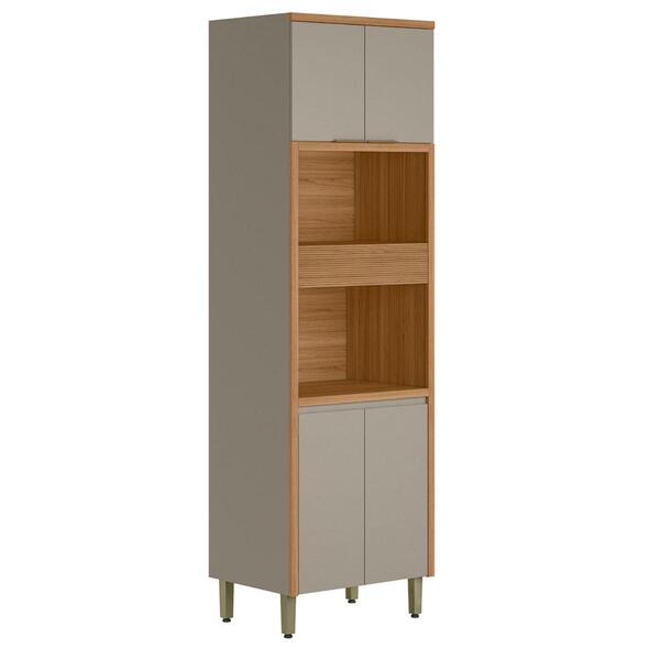 Torre Simples 4 Portas 2 Nichos Bochum Jequitiba Gris