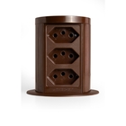Torre Tomada Slim 3 Tomadas Elétricas 10a Nacional - Marrom