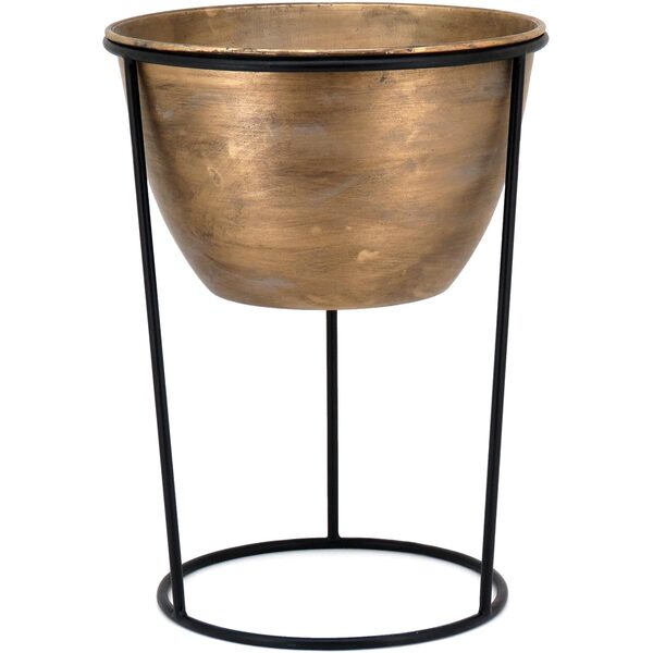 Totumo Cachepô Vaso De Planta Decorativo 51x38x38cm Metal Dou