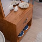 Toucador Com Espelho 1 Gaveta Nicho E 2 Ganchos Oranix Freijó