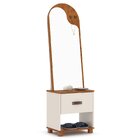 Toucador Com Espelho 1 Gaveta Nicho E 2 Ganchos Oranix Off Wh