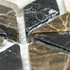 Tozeto Mármore Acetinado Estrela Travertino Nero Marrom 11x11 Forti Marmi