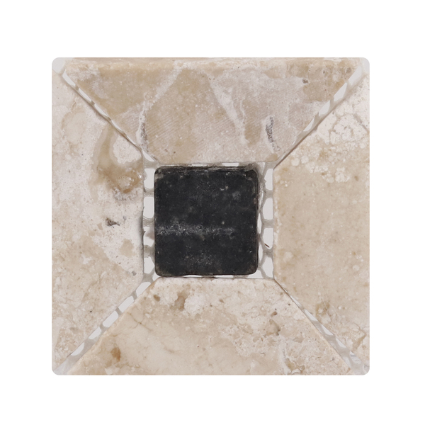 Tozeto Mármore Acetinado Trevo Nero Marquina 7x7cm Forti Marmi