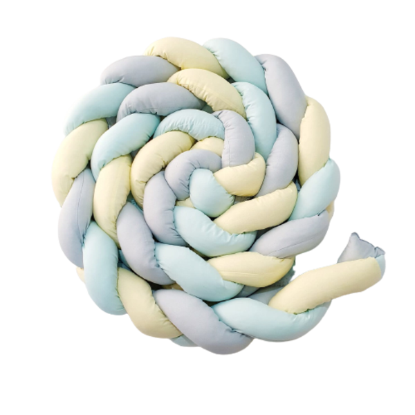 Trança Berço Verde Água Amarelo E Cinza 4 M