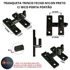 Tranqueta Trinco Fecho Nylon S/bico Preto Porta Portao