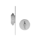 Trava Correr Banheiro Roseta Redonda  Inox Escovado