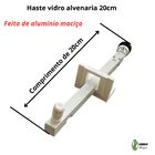 Trava Haste Janela Basculante Vidro Alvenaria Branca 20cm