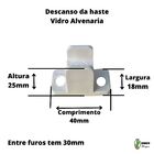 Trava Haste Janela Basculante Vidro Alvenaria Branca 20cm