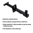 Trava Limitadora De Janela Basculante De Alumínio Preto Refor