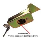 Trava Para Portão De Garagem Reforçada Com Cadeado 3,5cmx8,5cm