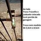 Trava Para Portão De Garagem Reforçada Com Cadeado 8,5cmx5,5cm