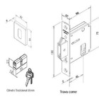 Trava Zamac Correr Roseta Quadrada Corten