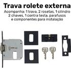 Trava Zamac Correr Roseta Quadrada Preto Texturizado
