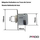 Trava Zamac De Correr Roseta Quadrada Cromada