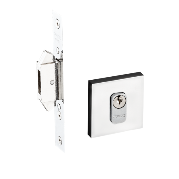 Trava Zamac De Correr Roseta Quadrada Cromada