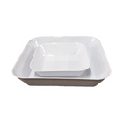 Travessa  Quadrada Melamina Kit 2 Peças