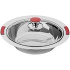 Travessa Com Tampa De Vidro Vintage Redondo 35cm Inox - Brinox