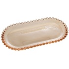 Travessa Cristal Oval Pearl Ambar 24x12x2cm Wolf 28408