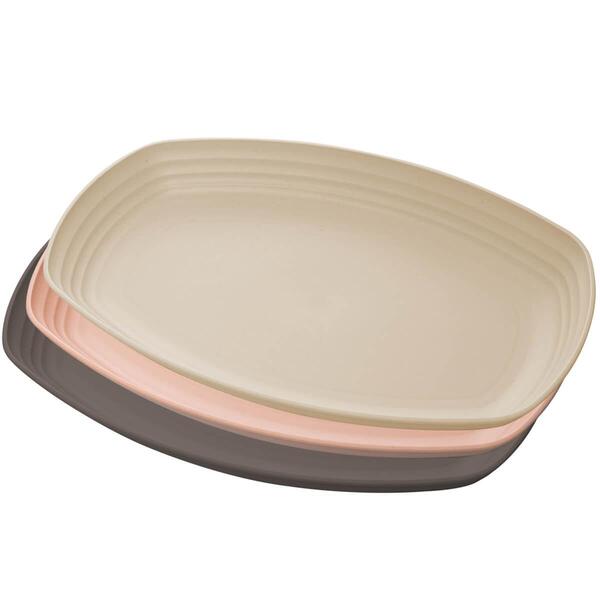 Travessa De Bambu E Plástico 29x18x3cm Lines Lyor Sortidas B