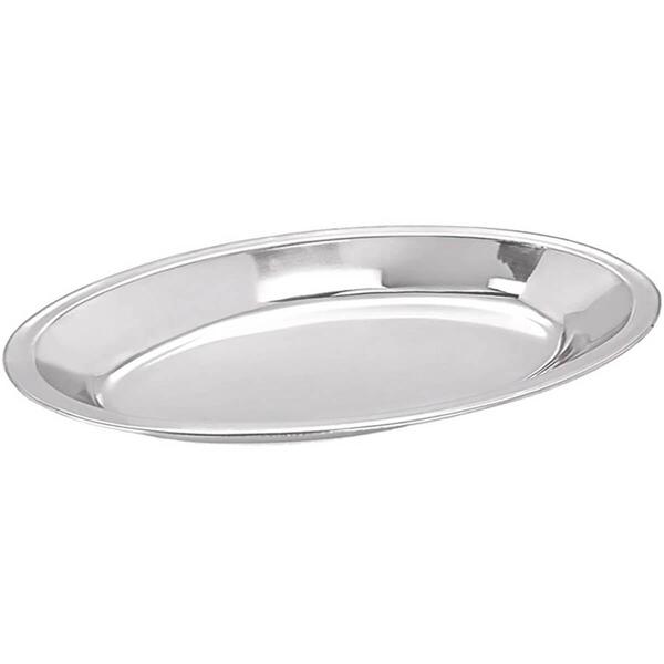 Travessa De Inox Funda Oval 29,5cm Baixela Grande Para Servir
