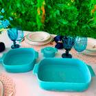 Travessa De Porcelana Retangular 28x17cm Azul Vintage Assar E