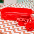 Travessa De Porcelana Retangular 28x17cm Vermelho Assar E Ser