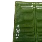 Travessa Decorativa Em Cerâmica Quadrada Lyor Banana Leaf 16