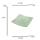 Travessa Decorativa Em Cerâmica Quadrada Lyor Banana Leaf 34x