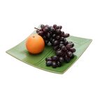 Travessa Decorativa Em Cerâmica Quadrada Lyor Banana Leaf 34x