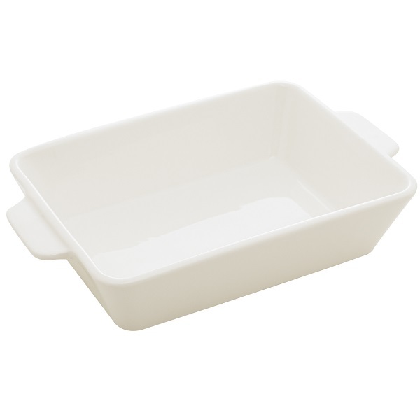 Travessa Em Porcelana Com Alça Basic Branco 29 X 19 5 X 5cm