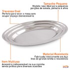 Travessa Oval 26x19cm Em Aço Inox Cozinha Multiuso