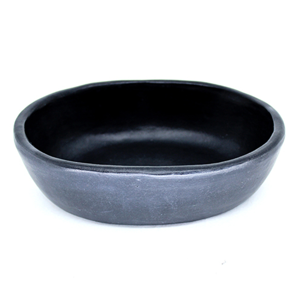 Travessa Oval Barro Preto Pp Pb 19 Cm