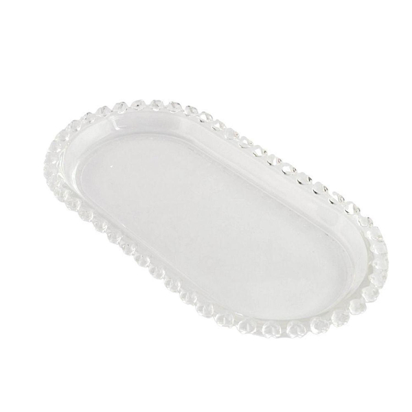 Travessa Oval De Cristal Coração 25 X 13 X 2 5 Cm