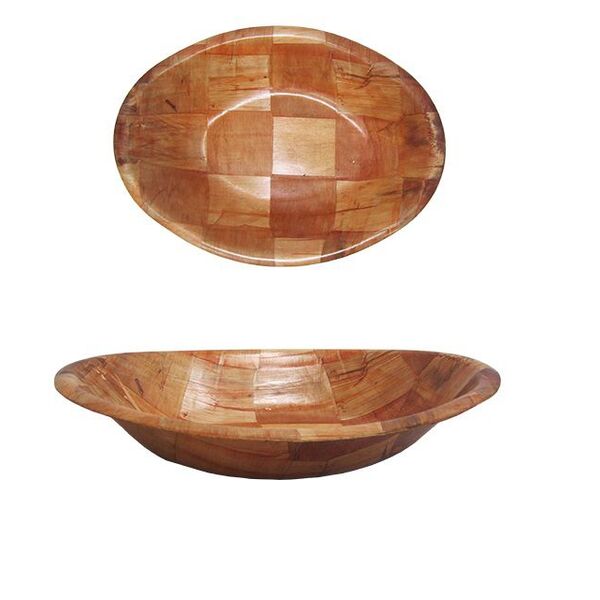 Travessa Oval De Madeira Grande 30 5 X 22 5 Cm