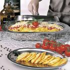 Travessa Oval Em Aço Inox Com Tampa De Inox - 34cm Gourmet Mix