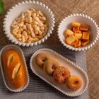 Travessa Oval Em Porcelana Wolff Beads 31x15x3cm Branca