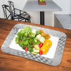 Travessa Porcelana Vera Silver 34x23x3cm